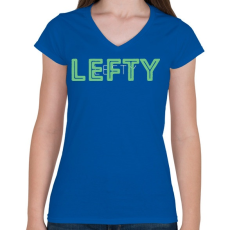 PRINTFASHION Lefty - Női V-nyakú póló - Királykék