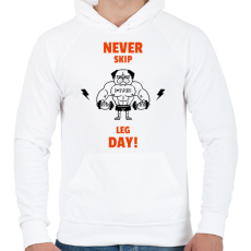 PRINTFASHION legday - Férfi kapucnis pulóver - Fehér