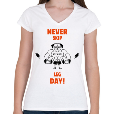 PRINTFASHION legday - Női V-nyakú póló - Fehér női póló