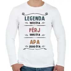 PRINTFASHION Legenda, férj, apa - Férfi hosszú ujjú póló - Fehér