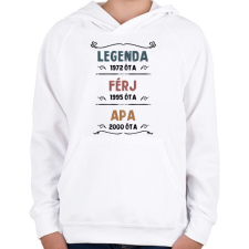 PRINTFASHION Legenda, férj, apa - Gyerek kapucnis pulóver - Fehér gyerek pulóver, kardigán