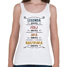 PRINTFASHION Legenda, férj, apa, nagypapa - Női atléta - Fehér női trikó