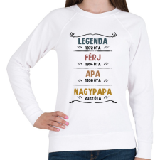 PRINTFASHION Legenda, férj, apa, nagypapa - Női pulóver - Fehér női pulóver, kardigán