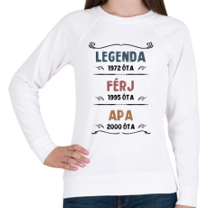 PRINTFASHION Legenda, férj, apa - Női pulóver - Fehér
