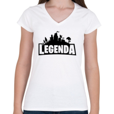 PRINTFASHION Legenda - Fortnite Style (Fekete) - Női V-nyakú póló - Fehér női póló