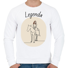 PRINTFASHION Legenda - Lovas minta - Férfi pulóver - Fehér férfi pulóver, kardigán