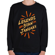 PRINTFASHION Legendák januárban születnek - Gyerek pulóver - Fekete gyerek pulóver, kardigán