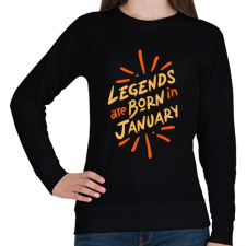 PRINTFASHION Legendák januárban születnek - Női pulóver - Fekete női pulóver, kardigán