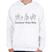 PRINTFASHION Legendary Horse Rider - Gyerek kapucnis pulóver - Fehér gyerek pulóver, kardigán