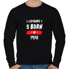 PRINTFASHION Legends are born in 1970 - Férfi pulóver - Fekete