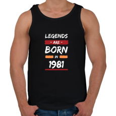 PRINTFASHION Legends are born in 1981 - Férfi atléta - Fekete