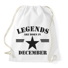 PRINTFASHION Legends are born in december  - Sportzsák, Tornazsák - Fehér tornazsák