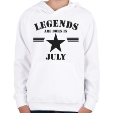 PRINTFASHION Legends are born in july - Gyerek kapucnis pulóver - Fehér gyerek pulóver, kardigán
