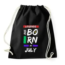 PRINTFASHION Legends are born in july - Sportzsák, Tornazsák - Fekete tornazsák