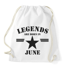 PRINTFASHION Legends are born in june - Sportzsák, Tornazsák - Fehér tornazsák