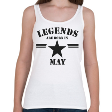 PRINTFASHION Legends are born in may - Női atléta - Fehér női trikó
