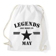 PRINTFASHION Legends are born in may - Sportzsák, Tornazsák - Fehér tornazsák