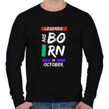 PRINTFASHION Legends are born in october - Férfi pulóver - Fekete férfi pulóver, kardigán