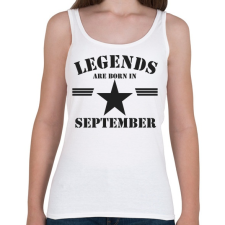PRINTFASHION Legends are born in september - Női atléta - Fehér női trikó