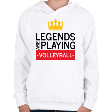 PRINTFASHION Legends are playing volleyball - Gyerek kapucnis pulóver - Fehér