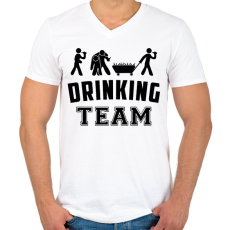 PRINTFASHION Legénybúcsú drinking team - Férfi V-nyakú póló - Fehér