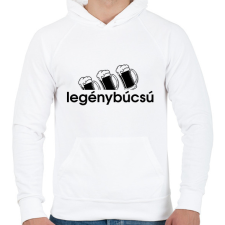 PRINTFASHION Legénybúcsú - Férfi kapucnis pulóver - Fehér férfi pulóver, kardigán