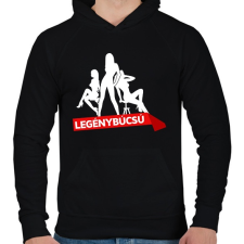 PRINTFASHION Legénybúcsú - Férfi kapucnis pulóver - Fekete férfi pulóver, kardigán