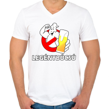 PRINTFASHION Legénybúcsú - Férfi V-nyakú póló - Fehér férfi póló