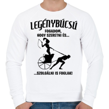 PRINTFASHION Legénybúcsú - fogadalom - Férfi pulóver - Fehér férfi pulóver, kardigán