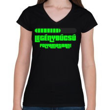 PRINTFASHION Legénybúcsú folyamatban - Női V-nyakú póló - Fekete női póló