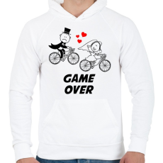 PRINTFASHION Legénybúcsú - GAME OVER - Férfi kapucnis pulóver - Fehér