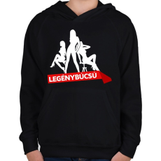 PRINTFASHION Legénybúcsú - Gyerek kapucnis pulóver - Fekete