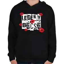 PRINTFASHION Legénybúcsú - Gyerek kapucnis pulóver - Fekete gyerek pulóver, kardigán