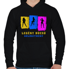 PRINTFASHION Legénybúcsú különítmény - Férfi kapucnis pulóver - Fekete férfi pulóver, kardigán