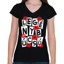 PRINTFASHION Legénybúcsú - Női V-nyakú póló - Fekete női póló