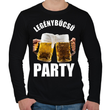 PRINTFASHION LEGÉNYBÚCSÚ PARTY  - Férfi hosszú ujjú póló - Fekete férfi póló