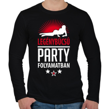 PRINTFASHION Legénybúcsú party folyamatban 2 - Férfi hosszú ujjú póló - Fekete férfi póló