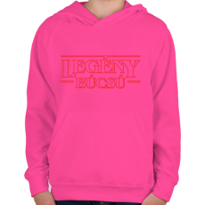 PRINTFASHION Legénybúcsú Stranger Things - Gyerek kapucnis pulóver - Fukszia