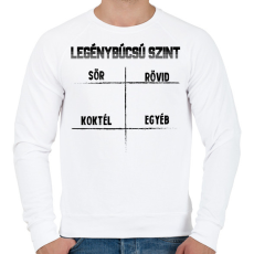PRINTFASHION Legénybúcsú szint - Férfi pulóver - Fehér