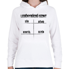 PRINTFASHION Legénybúcsú szint - Női kapucnis pulóver - Fehér női pulóver, kardigán