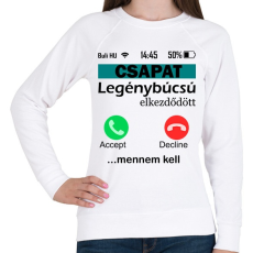 PRINTFASHION legénybúcsú telefonos csapat - Női pulóver - Fehér
