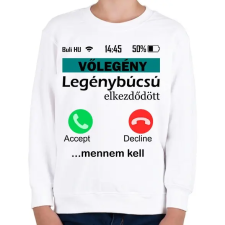 PRINTFASHION legénybúcsú telefonos vőlegény - Gyerek pulóver - Fehér gyerek pulóver, kardigán