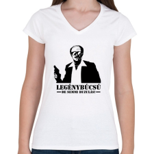 PRINTFASHION Legénybúcsú Torrente - Női V-nyakú póló - Fehér női póló