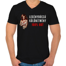 PRINTFASHION LEGÉNYBÚCSÚRA - Férfi V-nyakú póló - Fekete férfi póló