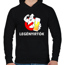 PRINTFASHION Legényirtok - Férfi kapucnis pulóver - Fekete