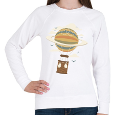 PRINTFASHION Léghajó - Női pulóver - Fehér női pulóver, kardigán