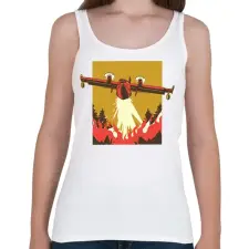 PRINTFASHION Légi oltás - Női atléta - Fehér női trikó