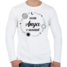 PRINTFASHION Legjobb anya a galaxisban - Férfi hosszú ujjú póló - Fehér