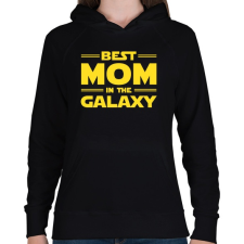 PRINTFASHION Legjobb anya a Galaxisban - Női kapucnis pulóver - Fekete női pulóver, kardigán