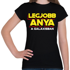 PRINTFASHION Legjobb anya a galaxisban - Női póló - Fekete